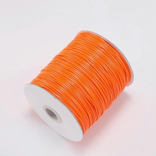 10 m/Los gewachste Baumwollschnur, gewachster Faden, Schnur, Riemen, Halskette, Seil, Perle für DIY-Armband zur Schmuckherstellung, Orange, 0,5 mm (10 Meter) von BSGUZ