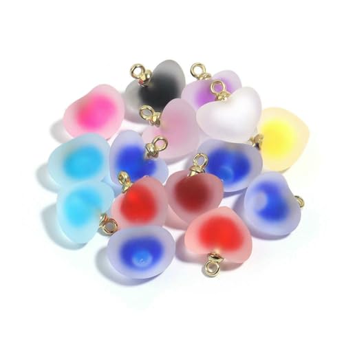 10 teile/los Acryl Perle Bunte Matt Herz Form Charms Perlen für Schmuck Machen DIY Armband Ohrringe Anhänger Zubehör-Mix farbe Charme 10 teile/los Acryl Perle Bunte Matt Herz Form Charms Perlen für Schmuck Machen DIY Armband Ohrringe Anhänger Zubehör-Mix farbe Charme von BSGUZ