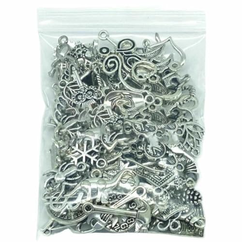 100/300 Stück tibetisches Silber, gemischte Anhänger, Charms, Tiere, Löffelverschluss, Metallperlen zum Selbermachen von Schmuck, Armbändern, Halskettenbasteln, 100 Stück gemischt von BSGUZ