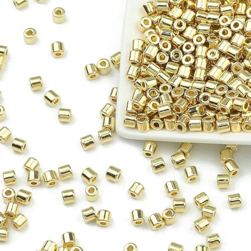 100–400 Stück goldfarbene Perlen 4 mm 6 mm CCB Würfel Krone Herz Anhänger Stern Spacer Lose Perlen für Liebesschmuck Herstellung von Armbändern DIY S-CYL 4 mm KC-100 Stück von BSGUZ