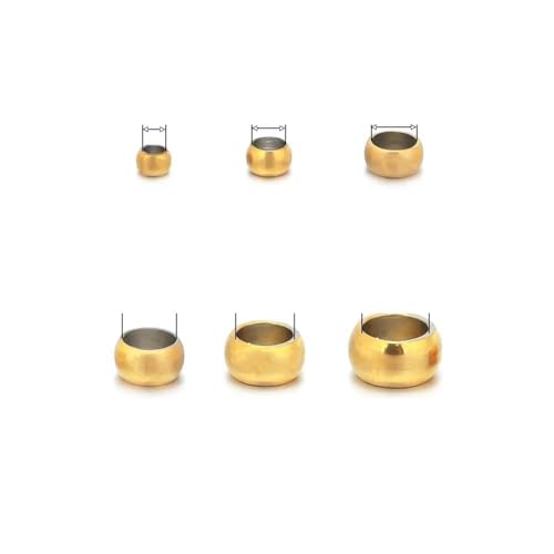 100 Stück Edelstahl-Kugel-Quetschperlen Durchmesser 01,5/2/2,5/3/3,5/4,0 mm Stopper-Abstandshalterperlen für DIY-Schmuckherstellungszubehör-Gold-2 mm von BSGUZ