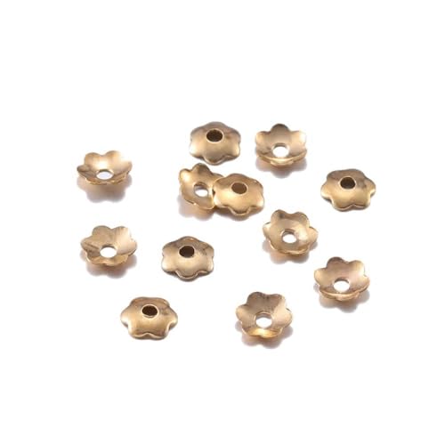 1000 Stück 4,0 mm Blumen Filigrane Charms Perlenkappen Mini Blütenblatt Spacer Perlen Tassen Bulk Endkappen für Schmuckherstellung Zubehör Großhandel-KC Gold von BSGUZ