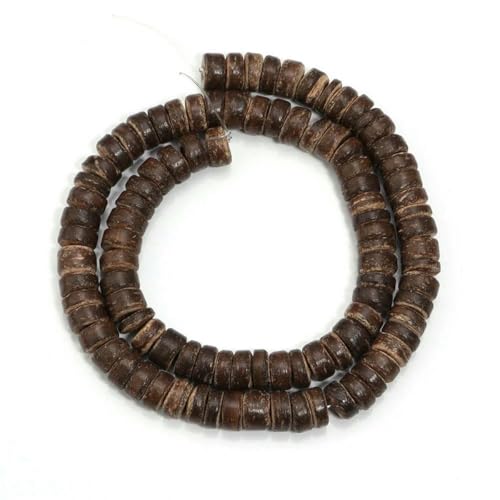 110/300 Stück runde Holzperlen aus Kokosnussschale, bunte Holzperlen, lose Perlen zur Schmuckherstellung, DIY-Halsketten, Armbänder, Zubehör, dunkelkaffeebraun, ca. 10 mm, 300 Stück von BSGUZ