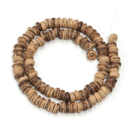 110/300 Stück runde Holzperlen aus Kokosnussschale, bunte Holzperlen, lose Perlen zur Schmuckherstellung, DIY-Halsketten, Armbänder, Zubehör, heller Kaffee, ca. 10 mm, 110 Stück von BSGUZ