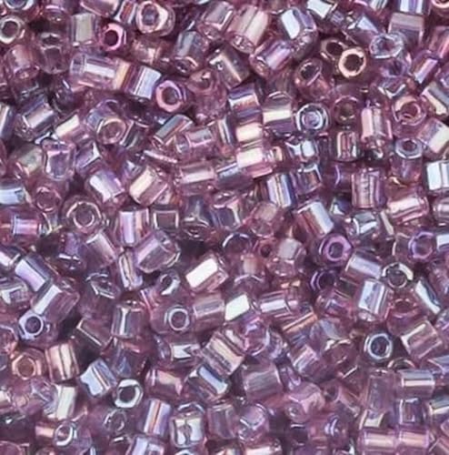 1100–5000 Stück 2 mm AB-Farbperlen, röhrenförmige Glasperlen, Rocailles-Perlen zur Schmuckherstellung, lose Abstandsperlen, DIY-Armbänder und Halsketten – Hellviolett – 2 mm, 1100 Stück, Flasch von BSGUZ