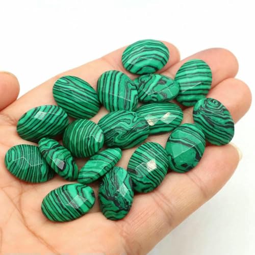 13 x 18 mm ovale Cabochon-Perlen mit flacher Rückseite, natürliche facettierte Steine, Kristall-Kamee-Abstandshalter zur Schmuckherstellung, DIY-Anhänger, Halsketten, Ringe, Taiwan-Türkis, von BSGUZ