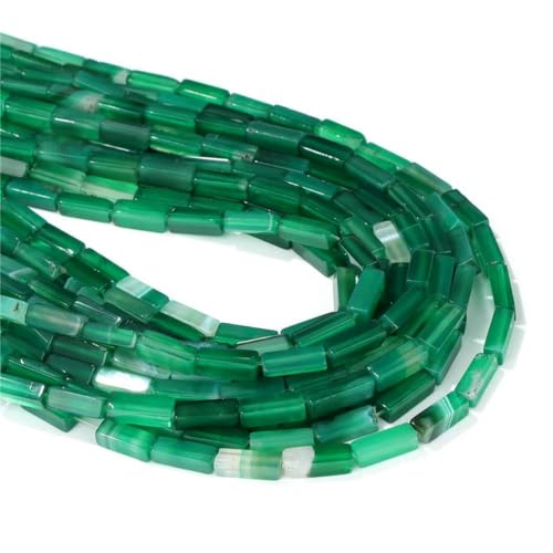 13 x 4,0 mm Naturstein-Röhrenperlen, Achate, Tigerauge, Imperial Spacer-Perlen, glatte, flache, rechteckige Röhrenperlen zur Schmuckherstellung, DIY-8, Grüne Achate, 4 x 13,0 mm, ca. 13 x 4,0 mm Naturstein-Röhrenperlen, Achate, Tigerauge, Imperial Spacer-Perlen, glatte, flache, rechteckige Röhrenperlen zur Schmuckherstellung, DIY-8, Grüne Achate, 4 x 13,0 mm, ca. von BSGUZ
