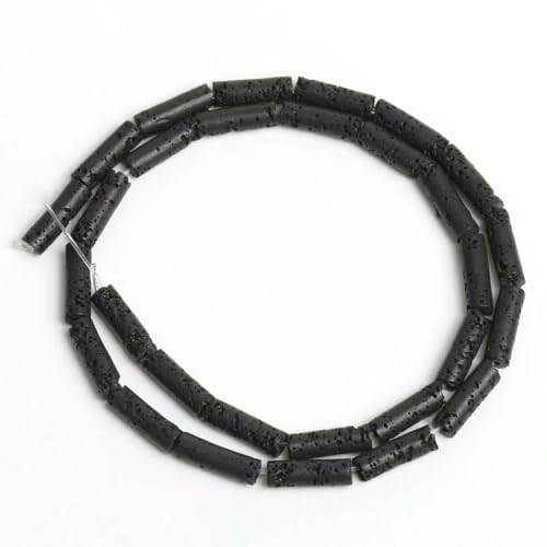 13 x 4,0 mm Rohr Naturstein Vulkanische Lavaperle Schwarz Blau Säule Lose Abstandsperlen für Schmuckherstellung DIY Armband Halskette 15''-Schwarz 13 x 4,0 mm Rohr Naturstein Vulkanische Lavaperle Schwarz Blau Säule Lose Abstandsperlen für Schmuckherstellung DIY Armband Halskette 15''-Schwarz von BSGUZ