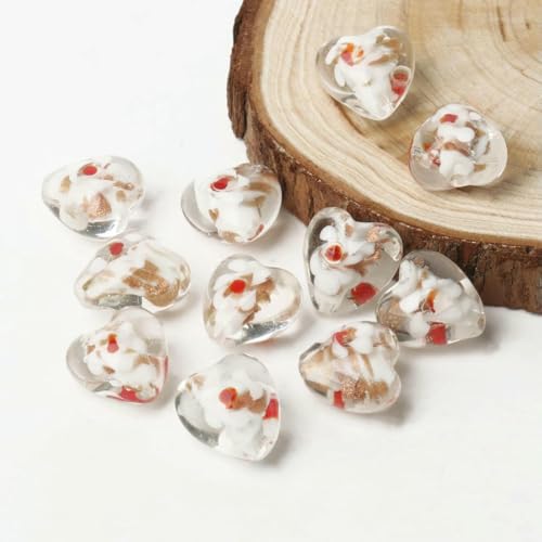 15 mm rosafarbene Bonbonstreifen-Glasperlen mit Liebesherz zum Basteln von Schmuck, DIY-Ohrring-Zubehör, Farbe: 14–15 mm, 10 Stück 15 mm rosafarbene Bonbonstreifen-Glasperlen mit Liebesherz zum Basteln von Schmuck, DIY-Ohrring-Zubehör, Farbe: 14–15 mm, 10 Stück von BSGUZ