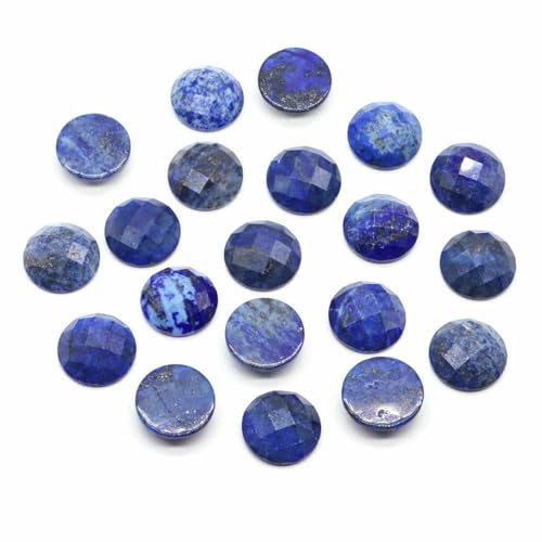 16 mm facettierte runde Cabochon-Perlen mit flacher Rückseite, Natursteine, Kristall-Kamee-Abstandshalter für die Schmuckherstellung, DIY-Halsketten, Anhänger, Ringe, Lapislazuli, 5 Stück 16 mm facettierte runde Cabochon-Perlen mit flacher Rückseite, Natursteine, Kristall-Kamee-Abstandshalter für die Schmuckherstellung, DIY-Halsketten, Anhänger, Ringe, Lapislazuli, 5 Stück von BSGUZ