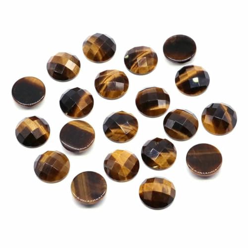 16 mm facettierte runde Cabochon-Perlen mit flacher Rückseite, Natursteine, Kristall-Kamee-Abstandshalter für die Schmuckherstellung, DIY-Halsketten, Anhänger, Ringe, Tigerauge, 1 Stück 16 mm facettierte runde Cabochon-Perlen mit flacher Rückseite, Natursteine, Kristall-Kamee-Abstandshalter für die Schmuckherstellung, DIY-Halsketten, Anhänger, Ringe, Tigerauge, 1 Stück von BSGUZ