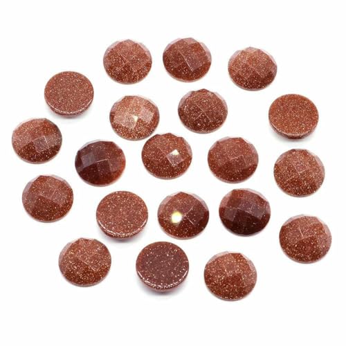 16 mm facettierte runde Cabochon-Perlen mit flacher Rückseite, Natursteine, Kristall-Kamee-Abstandshalter für die Schmuckherstellung, DIY-Halsketten, Anhänger, Ringe – Rotgoldfluss – 5 Stück 16 mm facettierte runde Cabochon-Perlen mit flacher Rückseite, Natursteine, Kristall-Kamee-Abstandshalter für die Schmuckherstellung, DIY-Halsketten, Anhänger, Ringe – Rotgoldfluss – 5 Stück von BSGUZ