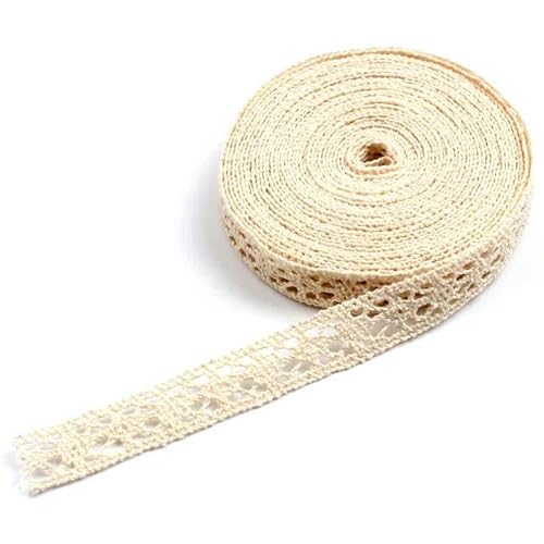 2/5/10 Yards Beige bestickte Spitzenapplikation aus Baumwolle zum Selbermachen, handgefertigtes Kunsthandwerk, Kleidungsbesatz, Bänder, Nähen, Tüll, Zubehör, Zubehör, 3, Bre von BSGUZ