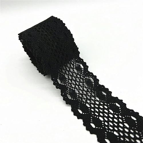 2 Yards schwarze Spitze 100% Baumwollspitzenband für Bekleidungsnähen Stoffbesatz Baumwolle gehäkeltes Spitzenband handgefertigte Accessoires-03 von BSGUZ