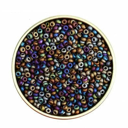 2 mm matte, plattierte, farbenfrohe tschechische Glasperlen zur Schmuckherstellung, Rocailles-Perlen, Charms, Rondelle-Abstandshalter, DIY-Bastelperlen, Bijoux-MH13-ca. 3300 Stück, 30 2 mm matte, plattierte, farbenfrohe tschechische Glasperlen zur Schmuckherstellung, Rocailles-Perlen, Charms, Rondelle-Abstandshalter, DIY-Bastelperlen, Bijoux-MH13-ca. 3300 Stück, 30 von BSGUZ