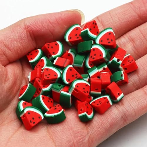 20/50/100 Stück Wassermelonenform Polymer Clay handgefertigte Abstandshalter lose Perlen für die Herstellung von DIY-Schmuck, Armbänder, Ohrringe, Zubehör-1–20 Stück von BSGUZ