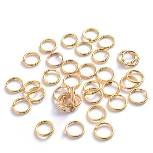 200 Stück/Los 3 4 5 6 7 8 9 10 mm Biegeringe Spaltringe Verbinder offene Einzelschlaufen Biegeringe zur Schmuckherstellung DIY-Dumb Gold-10 mm von BSGUZ