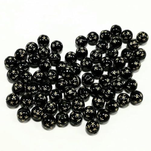 25–50 Stück 8 mm Acryl-Sternperlen, runde Perlen zur Schmuckherstellung, DIY-Charms, Armbänder, Halsketten, Zubehör, Farbe 5–50 Stück von BSGUZ