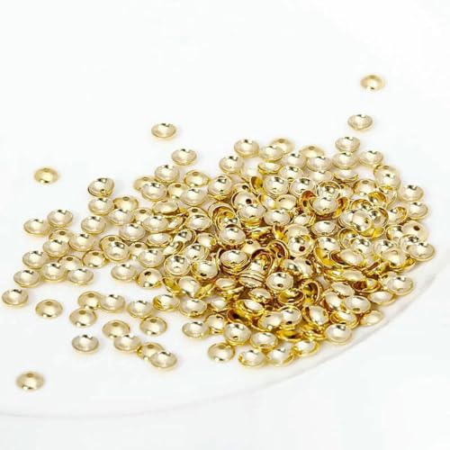 3,0 mm/4,0 mm 14 Karat vergoldete Messing-Perlenkappen für DIY-Armbänder, Halsketten, Zubehör, Schmuckzubehör, 14 Karat vergoldet_a-100 Stück 3,0 mm/4,0 mm 14 Karat vergoldete Messing-Perlenkappen für DIY-Armbänder, Halsketten, Zubehör, Schmuckzubehör, 14 Karat vergoldet_a-100 Stück von BSGUZ