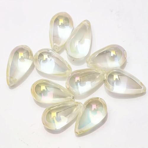 30 Stück Glastropfen, transparent, 9 x 15 mm, Naturstein, Tropfen, matt, Perlen, billig, zum Selbermachen, Kristalle, Charm, Schmuck, Halskette, Kristallgelb 30 Stück Glastropfen, transparent, 9 x 15 mm, Naturstein, Tropfen, matt, Perlen, billig, zum Selbermachen, Kristalle, Charm, Schmuck, Halskette, Kristallgelb von BSGUZ