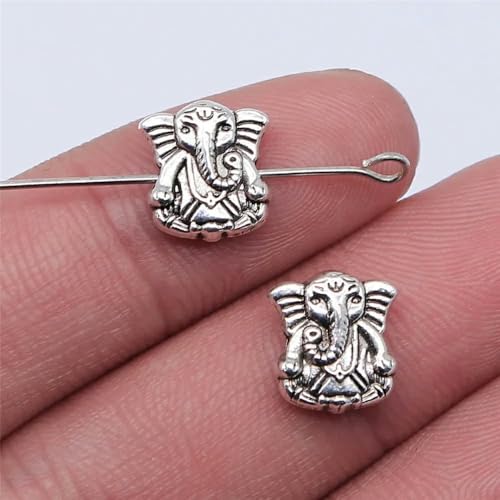 300 Stück/Beutel, 45 Stile, antikes Silber, Perlen mit kleinem Loch, Charms, Anhänger, DIY-Schmuckzubehör zur Schmuckherstellung, 10 x 11 mm, B-015425 von BSGUZ