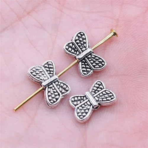 300 Stück/Beutel, 45 Stile, antikes Silber, Perlen mit kleinem Loch, Charms-Anhänger, DIY-Schmuckzubehör zur Schmuckherstellung, 11 x 7 mm, B-016269 von BSGUZ