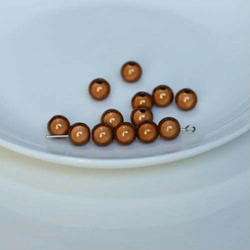 4/6/8/10/12/14,0 mm Perlenperle, Satinglanz, Imitation, perlmuttfarben, gefärbt, rund, lose Glasperlen für Schmuck, Halsketten, Vasenfüller, Braun, 6 mm x 50 Stück 4/6/8/10/12/14,0 mm Perlenperle, Satinglanz, Imitation, perlmuttfarben, gefärbt, rund, lose Glasperlen für Schmuck, Halsketten, Vasenfüller, Braun, 6 mm x 50 Stück von BSGUZ