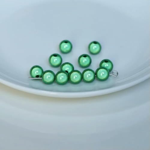 4/6/8/10/12/14,0 mm Perlenperle, Satinglanz, Imitation, perlmuttfarben, gefärbt, rund, lose Glasperlen für Schmuck, Halsketten, Vasenfüller, grasgrün, 12 mm x 10 Stück 4/6/8/10/12/14,0 mm Perlenperle, Satinglanz, Imitation, perlmuttfarben, gefärbt, rund, lose Glasperlen für Schmuck, Halsketten, Vasenfüller, grasgrün, 12 mm x 10 Stück von BSGUZ