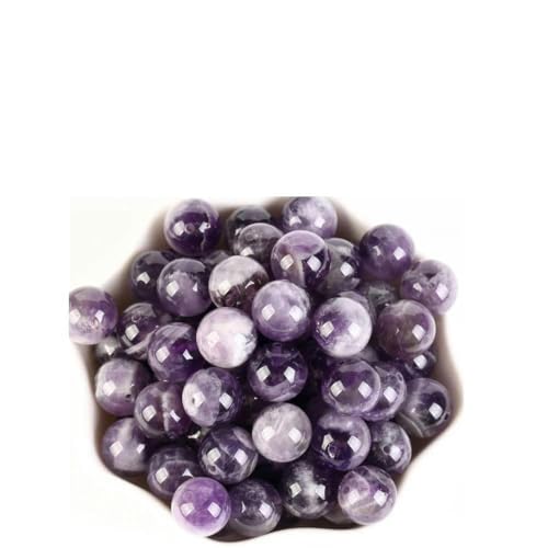 4–12 mm Natursteinperlen, Lava, Amethyst, Tigerauge, Quarz, Achate, runde lose Perlen zur Schmuckherstellung, DIY-Armbandzubehör, DreamPurpleAmethyst, 12 mm, 29–30 Stü von BSGUZ