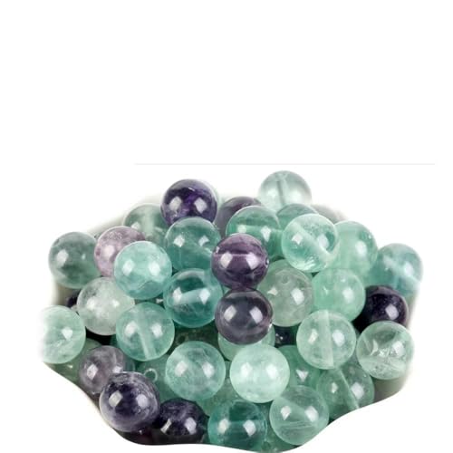 4–12 mm Natursteinperlen, Lava, Amethyst, Tigerauge, Quarz, Achate, runde lose Perlen zur Schmuckherstellung, DIY-Armbandzubehör, grüner Fluorit, 12 mm, 29–30 Stück von BSGUZ