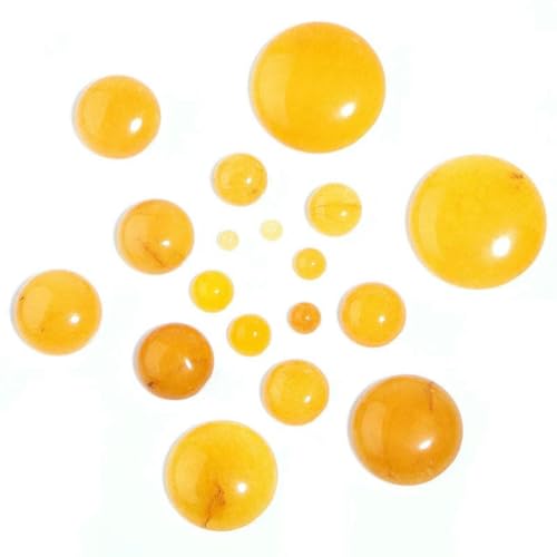 5/10 Stück runde Naturstein-Cabochon-Perlen, flache Rückseite, lose Abstandshalter, Cabochon-Steinperlen, DIY-Schmuck, Anhänger, Ringzubehör, Gelbe Jade, 5 mm, 10 Stück 5/10 Stück runde Naturstein-Cabochon-Perlen, flache Rückseite, lose Abstandshalter, Cabochon-Steinperlen, DIY-Schmuck, Anhänger, Ringzubehör, Gelbe Jade, 5 mm, 10 Stück von BSGUZ