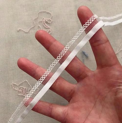 5 Meter schönes weißes elastisches Spitzenband, Kleidungsverzierung, Stretch-Spitzenstoff, Stickereispitze, zum Nähen von Kleiderzubehör, 1,2 cm von BSGUZ