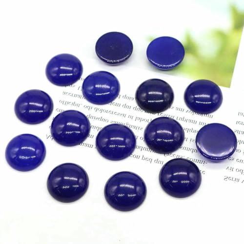 5 Stück/Los Naturstein-Cabochon-Perlen 6 8 10 12 14 16 18 20 25 mm, flache Rückseite, Cabochon-Kamee, Edelsteinperlen, DIY-Schmuck, Ring, Halskette, Blaue Jade, 12 mm von BSGUZ