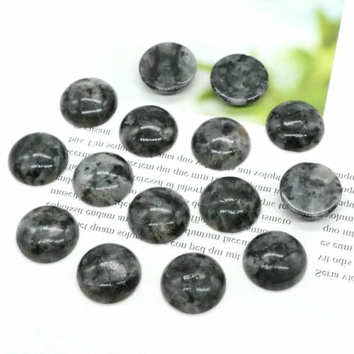 5 Stück/Los Naturstein-Cabochon-Perlen 6 8 10 12 14 16 18 20 25 mm, flache Rückseite, Cabochon-Kamee, Edelsteinperlen, DIY-Schmuck, Ring, Halskette, Schwarzer Labradorit, 12 mm von BSGUZ