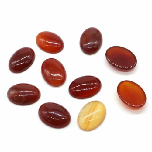 5 Stück/Los ovale Cabochon-Perlen, natürlicher Kristallstein, flache Rückseite, Kamee-Abstandshalter zur Schmuckherstellung, DIY-Anhänger, Halskette – Roter Achat – 30 x 40 mm von BSGUZ