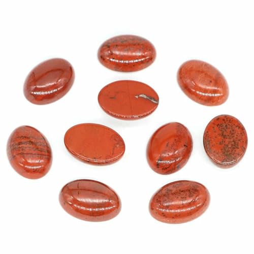 5 Stück/Los ovale Cabochon-Steinperlen, natürliche Kristall-Edelsteine, flache Rückseite, Kamee-Abstandshalter zur Schmuckherstellung, Ohrring-Anhänger, Halskette, roter Jaspis, 30 x 40 mm von BSGUZ