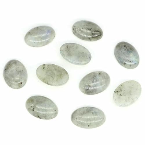 5 Stück/Los ovale Cabochon-Steinperlen, natürliche Kristall-Edelsteine, flache Rückseite, Kamee-Abstandshalter zur Schmuckherstellung, Ohrring-Anhänger-Halskette, Labradorit, 13 x 18 mm von BSGUZ