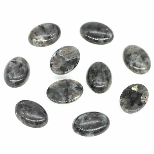 5 Stück/Los ovale Cabochon-Steinperlen, natürliche Kristall-Edelsteine, flache Rückseite, Kamee-Abstandshalter zur Schmuckherstellung, Ohrring-Anhänger-Halskette, schwarzer Labradorit, 15 x 20 mm von BSGUZ