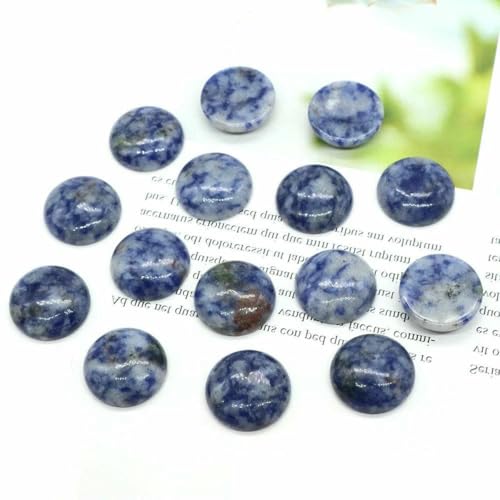 5 Stück/Lot Naturstein-Cabochon-Perlen 6 8 10 12 14 16 18 20 25 mm, flache Rückseite, Cabochon-Kamee, Edelsteinperlen, DIY-Schmuck, Ring, Halskette, Blauer Jaspis, 16 mm von BSGUZ