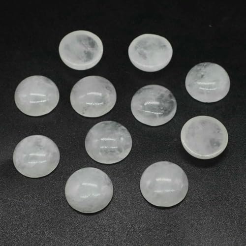 5 Stück/Lot Naturstein-Cabochon-Perlen 6 8 10 12 14 16 18 20 25 mm, flache Rückseite, Cabochon-Kamee, Edelsteinperlen, DIY-Schmuck, Ring, Halskette, klarer Quarz, 6 mm von BSGUZ