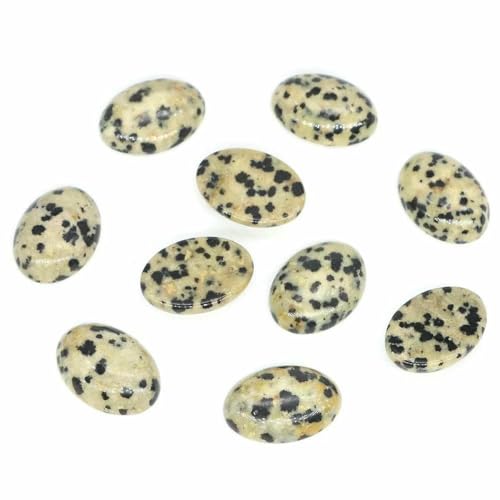 5 Stück/Lot ovale Cabochon-Steinperlen, natürliche Kristall-Edelsteine, flache Rückseite, Kamee-Abstandshalter zur Schmuckherstellung, Ohrring-Anhänger-Halskette – Jaspis – 20 x 30 mm von BSGUZ