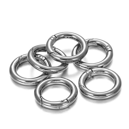 5 Stück Metall-O-Ring-Federverschlüsse, zu öffnende Karabiner, Schlüsselanhänger, Taschenclips, Haken, Hundekettenschnallen, Verbindungsstücke für die DIY-Schmuckherstellung, Pistolenschwarz, 17,5 von BSGUZ