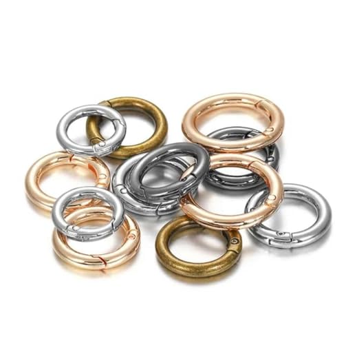 5 Stück Metall-O-Ring-Federverschlüsse, zu öffnende Karabiner, Schlüsselanhänger, Taschenclips, Haken, Hundekettenschnallen, Verbindungsstücke für die DIY-Schmuckherstellung, mehrfarbig, 17,5 mm von BSGUZ