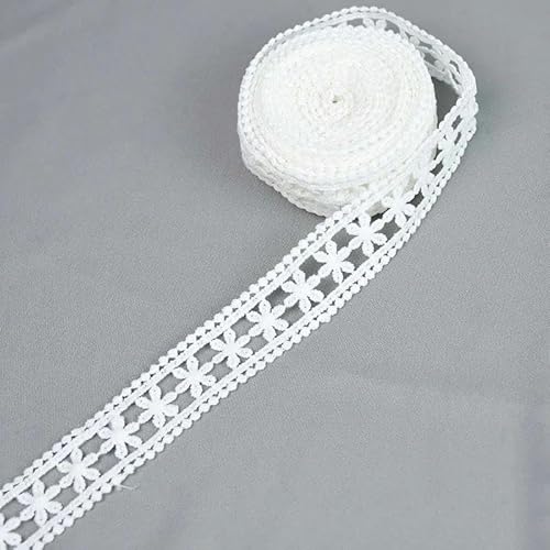 5 Yards/Rolle, weiße bestickte Spitzenbänder, französischer afrikanischer Spitzenstoff, DIY, handgefertigt, Nähen, Basteln, Hochzeitsverpackung, Dekoration, C09 von BSGUZ