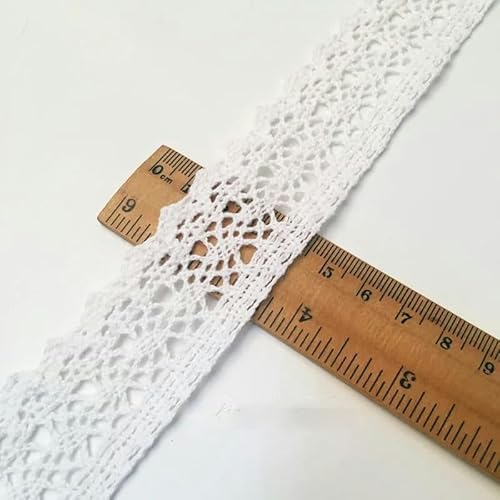 5 Yards 3-7CM Beige Weiß Stickerei Spitze DIY Handgemachte Hochzeit Party Handwerk Verpackung Patchwork Baumwolle Gehäkeltes Spitzenband-3,2 cm 5 Yards von BSGUZ