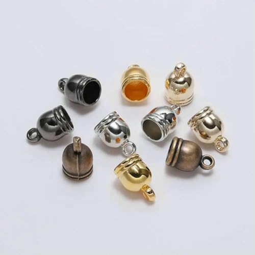 50 Stück/Los Halsketten-Endkappen, Quastenkappen, Lederkordel-Crimp-Endkappen, Perlenkappen, Verschluss für DIY-Schmuckherstellung, Zubehör, mehrfarbig, 12 mm x 50 Stück 50 Stück/Los Halsketten-Endkappen, Quastenkappen, Lederkordel-Crimp-Endkappen, Perlenkappen, Verschluss für DIY-Schmuckherstellung, Zubehör, mehrfarbig, 12 mm x 50 Stück von BSGUZ