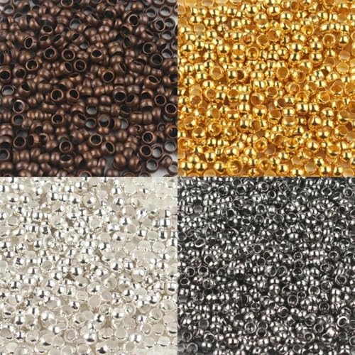 500 Stück Kupferkugel-Quetschperlen, Durchmesser 2 mm, 2,5 mm, 3 mm, Stopper-Abstandshalterperlen für DIY-Zubehör, Schmuckherstellung, Zubehör, Mix, 3 mm, 1000 Stück von BSGUZ