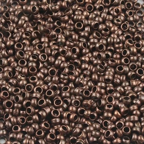 500 Stück Kupferkugel-Quetschperlen, Durchmesser 2 mm, 2,5 mm, 3 mm, Stopper-Abstandshalterperlen für DIY-Zubehör, Schmuckherstellung, Zubehör, Zubehör, Rotkupfer, 3 mm, 500 Stück von BSGUZ