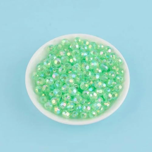 500 g AB-farbige achteckige Perlen, transparent plattierte Perlen, illusionäre Acryl-Streuperlen, DIY-Perlen, handgefertigte Materialien, grasgrün, 6 mm, 500 g, 4600 Stück von BSGUZ