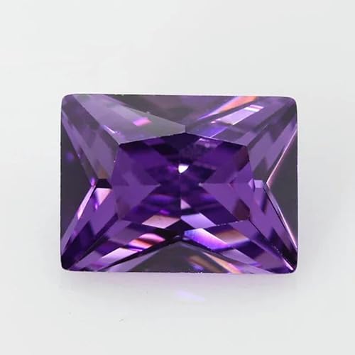 5A Mehrfarbiger Zirkonia-Stein, Schwarz-Blau, rechteckige Form, lose synthetische Edelsteinperlen für Schmuck, 3 x 5 – 10 x 14 mm, Amethyst, 12 x 16 mm, 10 Stück von BSGUZ